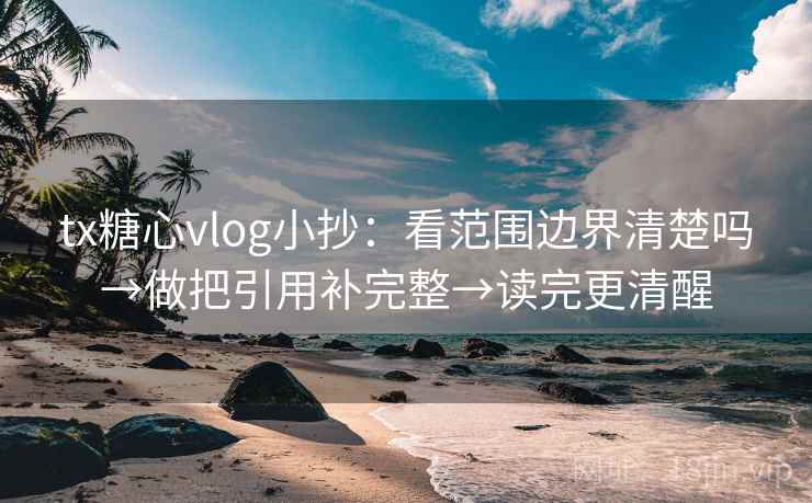 tx糖心vlog小抄：看范围边界清楚吗→做把引用补完整→读完更清醒
